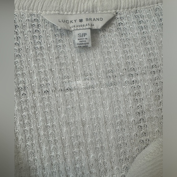 Lucky Brand Size Small Boho Style Long Sleeve Cream Color - Picture 2 of 3